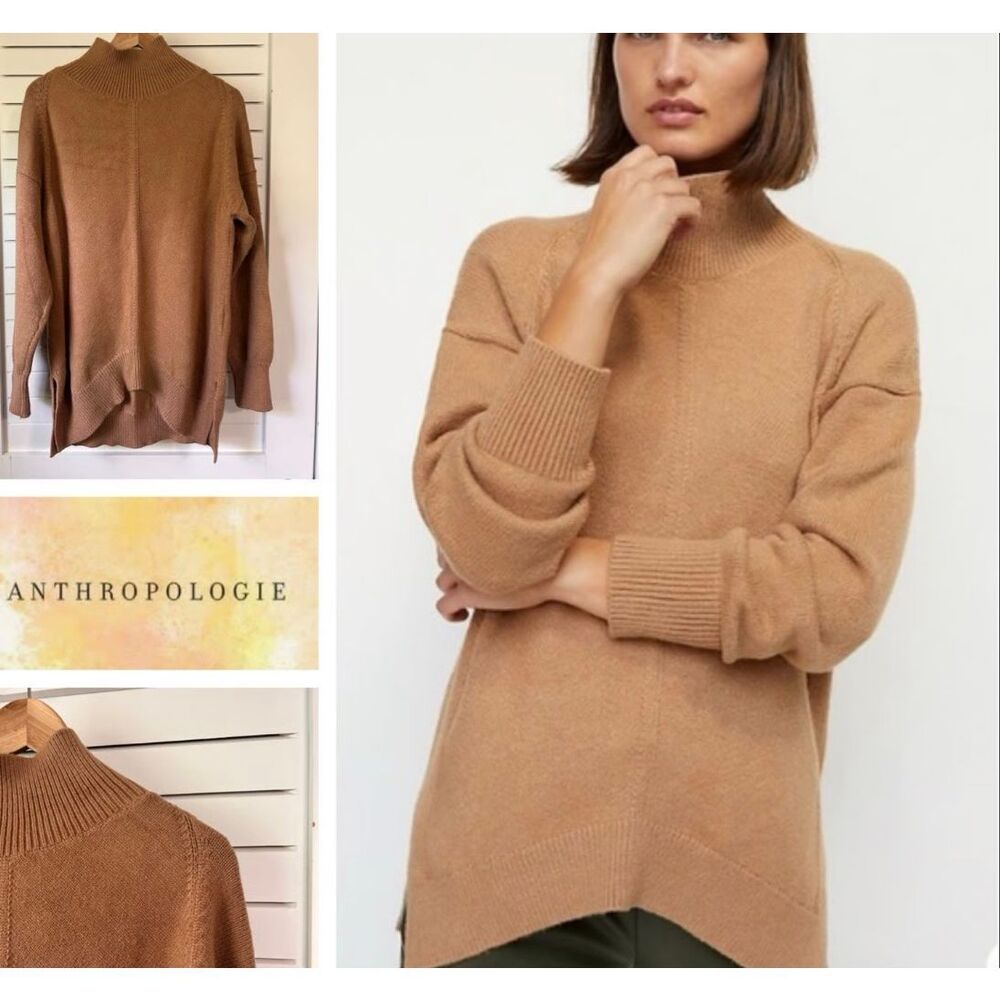 Anthropologie Crystal mock neck tunic sweater